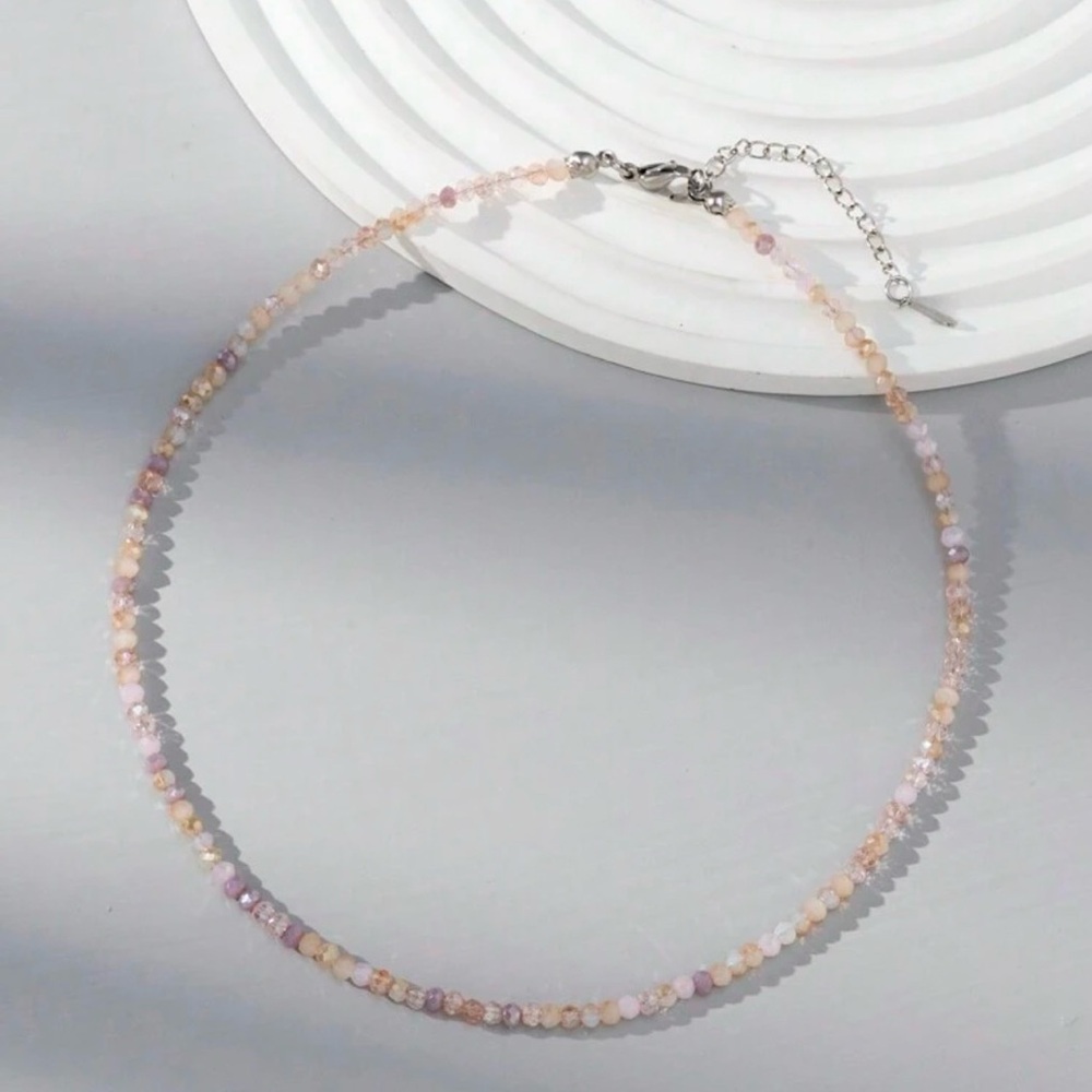 Chic Beaded Necklace in Soft Pastels